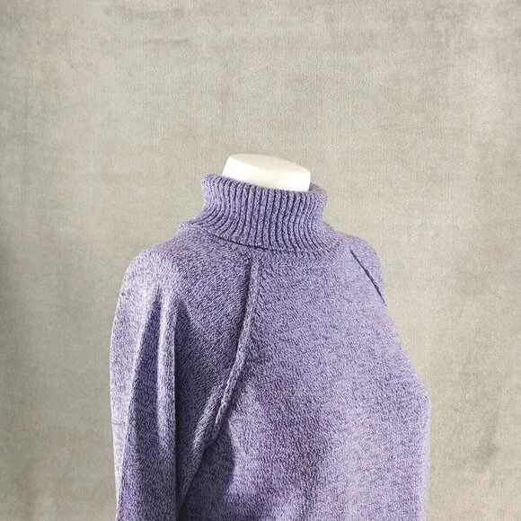NWT KAREN SCOTT Fall Cozy Turtleneck Sweater MEDIUM(8-10)Lavender 100% Cotton - Picture 5 of 15